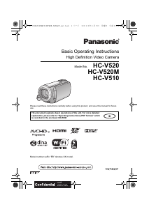 Manual Panasonic HC-V520M Camcorder