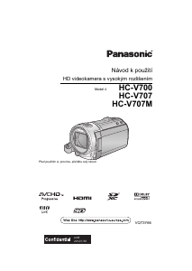 Manuál Panasonic HC-V707M Videokamera