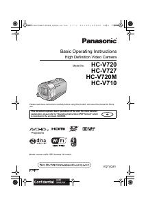 Manual Panasonic HC-V720M Camcorder