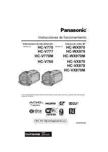 Manual de uso Panasonic HC-V770MEG Videocámara