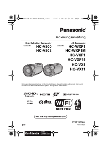 Bedienungsanleitung Panasonic HC-V800EG Camcorder
