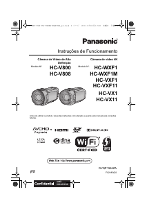 Manual Panasonic HC-V800EG Câmara de vídeo