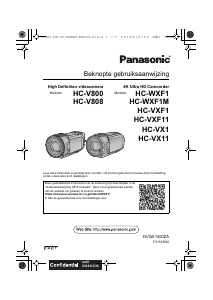 Handleiding Panasonic HC-V800EP Camcorder