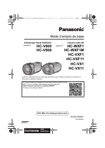 Mode d’emploi Panasonic HC-V808EB Caméscope