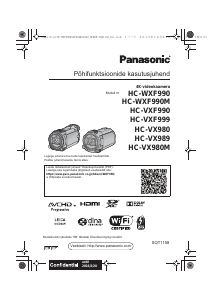 Kasutusjuhend Panasonic HC-VX980M Videokaamera