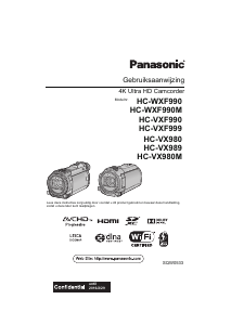 Handleiding Panasonic HC-VX989 Camcorder