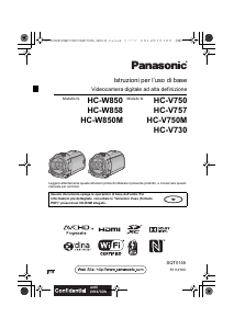 Manuale Panasonic HC-W850MEG Videocamera