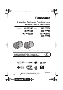 Manual Panasonic HC-W850MEG Câmara de vídeo