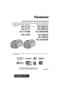 Manual de uso Panasonic HC-WX970EG Videocámara