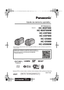 Priručnik Panasonic HC-WXF990M Videokamera