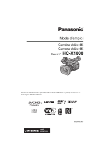 Mode d’emploi Panasonic HC-X1000PP Caméscope