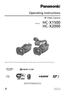 Handleiding Panasonic HC-X1500 Camcorder