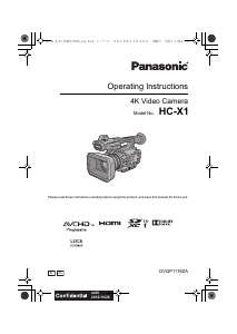 Handleiding Panasonic HC-X1E Camcorder