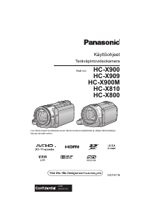 Käyttöohje Panasonic HC-X810 Kameranauhuri