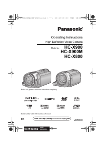 Manual Panasonic HC-X900 Camcorder