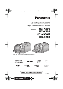 Manual Panasonic HC-X909 Camcorder