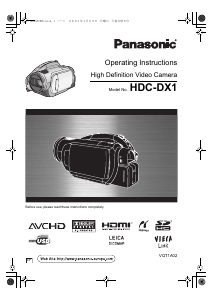 Manual Panasonic HDC-DX1 Camcorder
