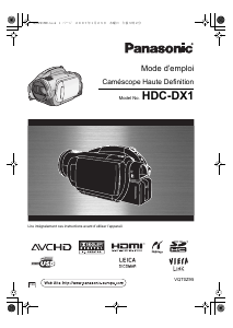 Mode d’emploi Panasonic HDC-DX1 Caméscope