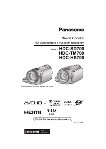 Manuál Panasonic HDC-HS700 Videokamera