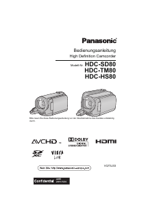 Bedienungsanleitung Panasonic HDC-HS80EG Camcorder