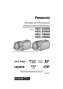 Manual Panasonic HDC-HS900EG Câmara de vídeo