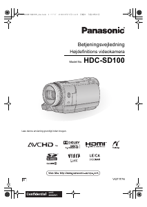 Brugsanvisning Panasonic HDC-SD100 Videokamera