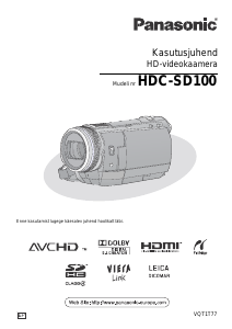 Kasutusjuhend Panasonic HDC-SD100 Videokaamera