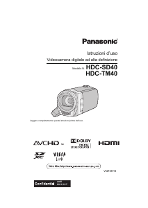 Manuale Panasonic HDC-SD40EG Videocamera