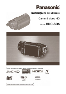 Manual Panasonic HDC-SD5 Cameră video