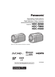 Manual Panasonic HDC-SD60 Camcorder