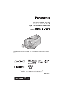 Handleiding Panasonic HDC-SD600EG Camcorder