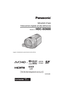 Manuale Panasonic HDC-SD600EG Videocamera