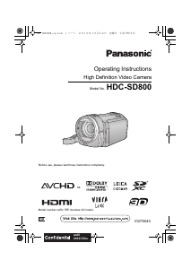 Manual Panasonic HDC-SD80 Camcorder