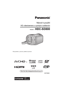 Manuál Panasonic HDC-SD800 Videokamera