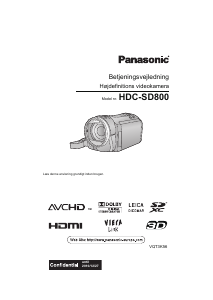 Brugsanvisning Panasonic HDC-SD800 Videokamera