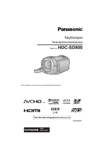 Käyttöohje Panasonic HDC-SD800 Kameranauhuri