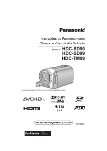 Manual Panasonic HDC-SD99EC Câmara de vídeo