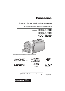 Manual de uso Panasonic HDC-SD99EC Videocámara