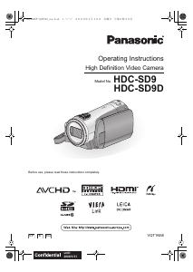 Manual Panasonic HDC-SD9D Camcorder