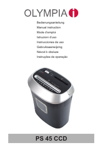 Manual Olympia PS 45 CCD Paper Shredder