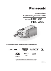 Kasutusjuhend Panasonic HDC-SD9D Videokaamera