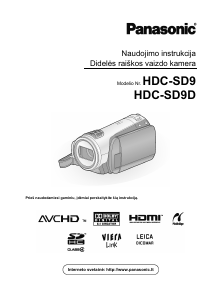 Vadovas Panasonic HDC-SD9D Vaizdo kamera