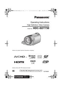 Manual Panasonic HDC-SDT750 Camcorder