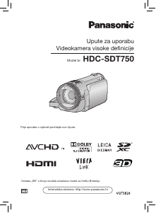 Priručnik Panasonic HDC-SDT750 Videokamera