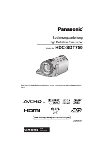Bedienungsanleitung Panasonic HDC-SDT750EG Camcorder