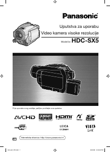 Priručnik Panasonic HDC-SX5 Videokamera