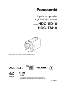 Priručnik Panasonic HDC-TM10 Videokamera