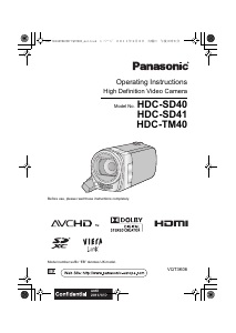 Manual Panasonic HDC-TM40 Camcorder