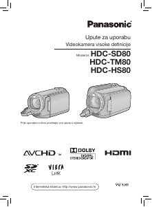 Priručnik Panasonic HDC-TM80 Videokamera