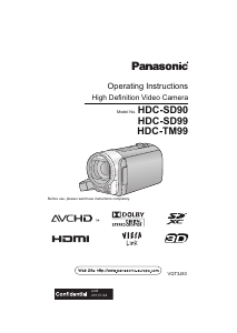 Manual Panasonic HDC-TM99 Camcorder